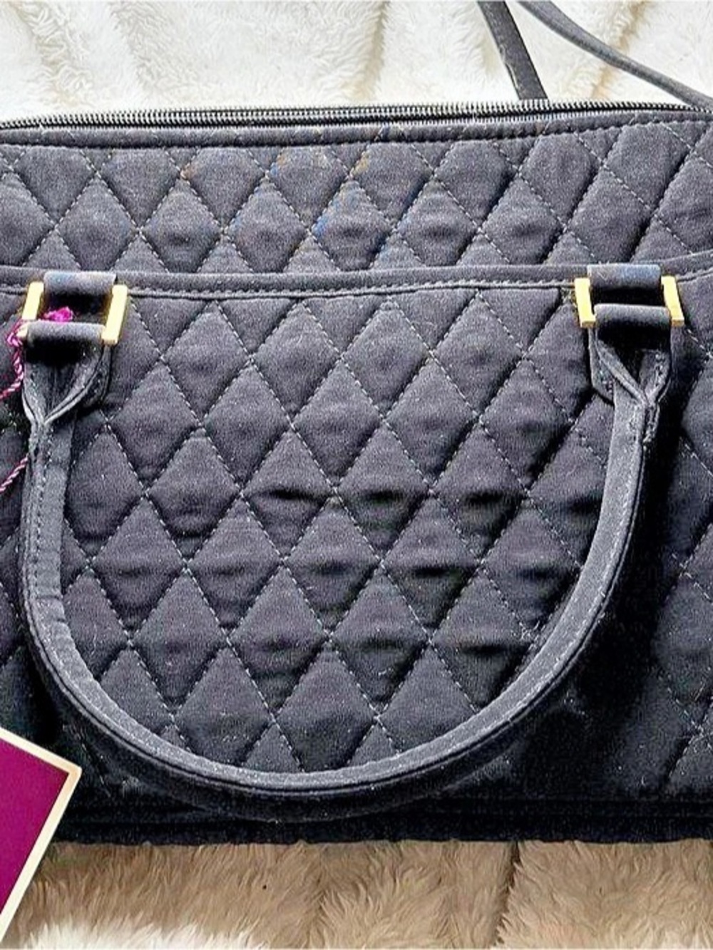 Vera Bradley Quilted Shoulder Bag in Black NWT
